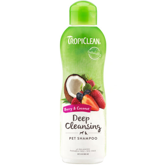 TropiClean Berry and Coconut Deep Cleansing Shampoo - шампоан за кучета и котки 355ml