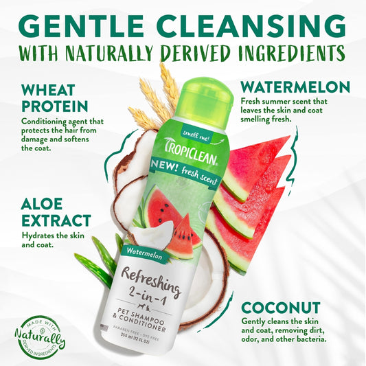 TropiClean Watermelon Luxury 2 in 1 - шампоан и балсам за кучета и котки 355 мл
