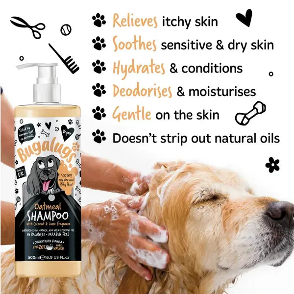 BugaLugs Oatmeal Dog Shampoo – Шампоан с овес за кучета (кокос & лайм)