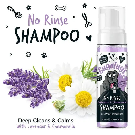 BugaLugs No Rinse Lavender & Chamomile Dog Shampoo Успокояващ Сух Шампоан с Лавандула и Лайка 200ml