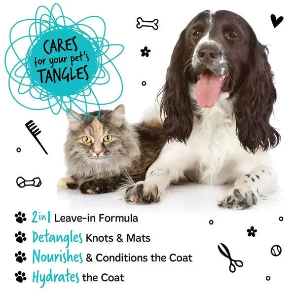 BugaLugs 2 in 1 Fragrance Free Detangling Foam Comb for Dogs & Cats Пяна за Разресване с Гребен Без Аромат 150ml