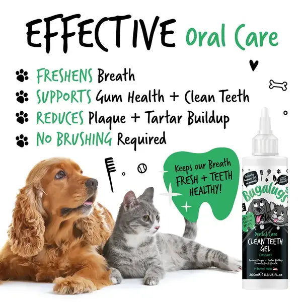 BugaLugs Dental Care Clean Teeth Gel with Fresh Mint for Dogs & Cats Дентален гел за кучета и котки 200ml