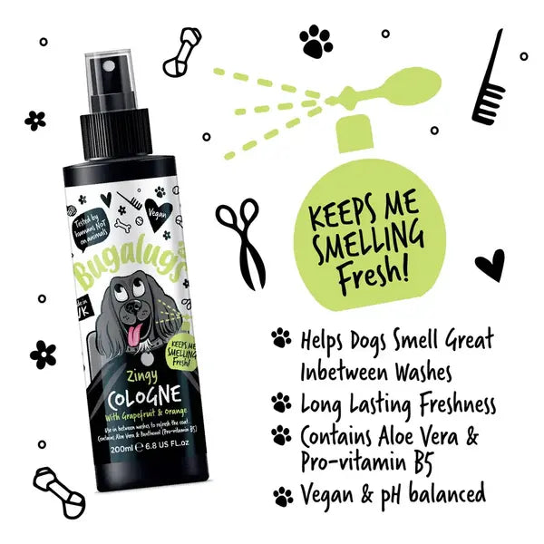 BugaLugs Zingy Dog Cologne Grapefruit & Orange Енергизиращ Одеколон за Кучета 200ml