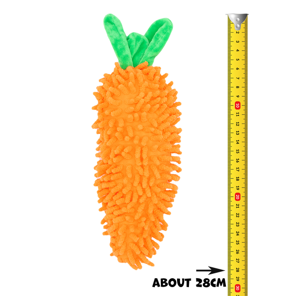 Uniq Pets Plush Dog Toy Squeakies Chenille Carrot плюшена играчка морков за кучета със звук, 28 x 10