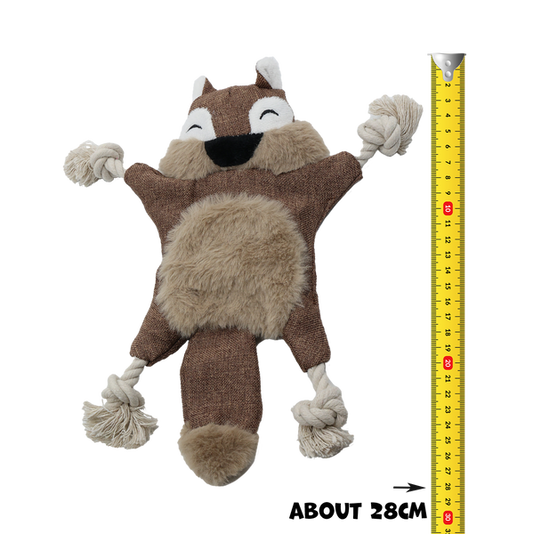 Uniq Pets Rustly Chipmunk плюшена играчка за кучета с шумолящ ефект и въжета, 28 x 26 x 6 cm