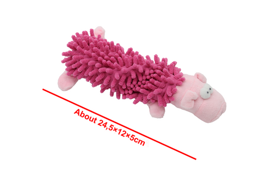Uniq Pets Plush Dog Toy Rustly Rustling Pig плюшена шумоляща играчка прасе за кучета с писукане, 24,5 x 12 x 5 cm