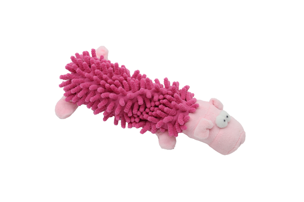 Uniq Pets Plush Dog Toy Rustly Rustling Pig плюшена шумоляща играчка прасе за кучета с писукане, 24,5 x 12 x 5 cm