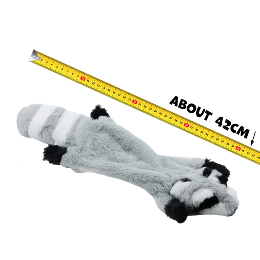 Uniq Pets Plush Dog Toy Rustly Rustling Raccoon плюшена шумоляща играчка миеща мечка за кучета, 42 x 13 x 3 cm