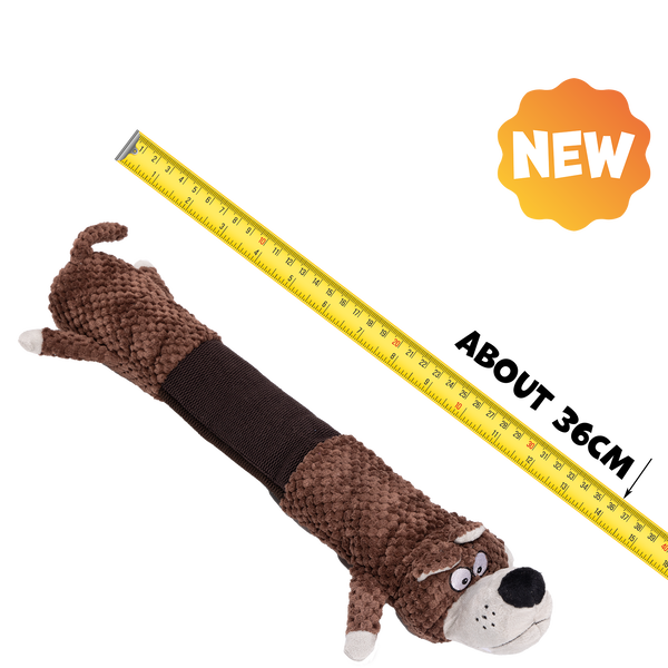Uniq Pets Plush Dog Toy Squeakies Dog-Shaped Tug Toy плюшена играчка куче за дърпане със звук, 52 x 17,5 x 8 cm