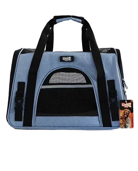 Uniq Pets Pet Transporter Bag FurTote PawVoyager транспортна чанта за котки и малки кучета, светлоотразително сива, 43 x 25 x 33 cm