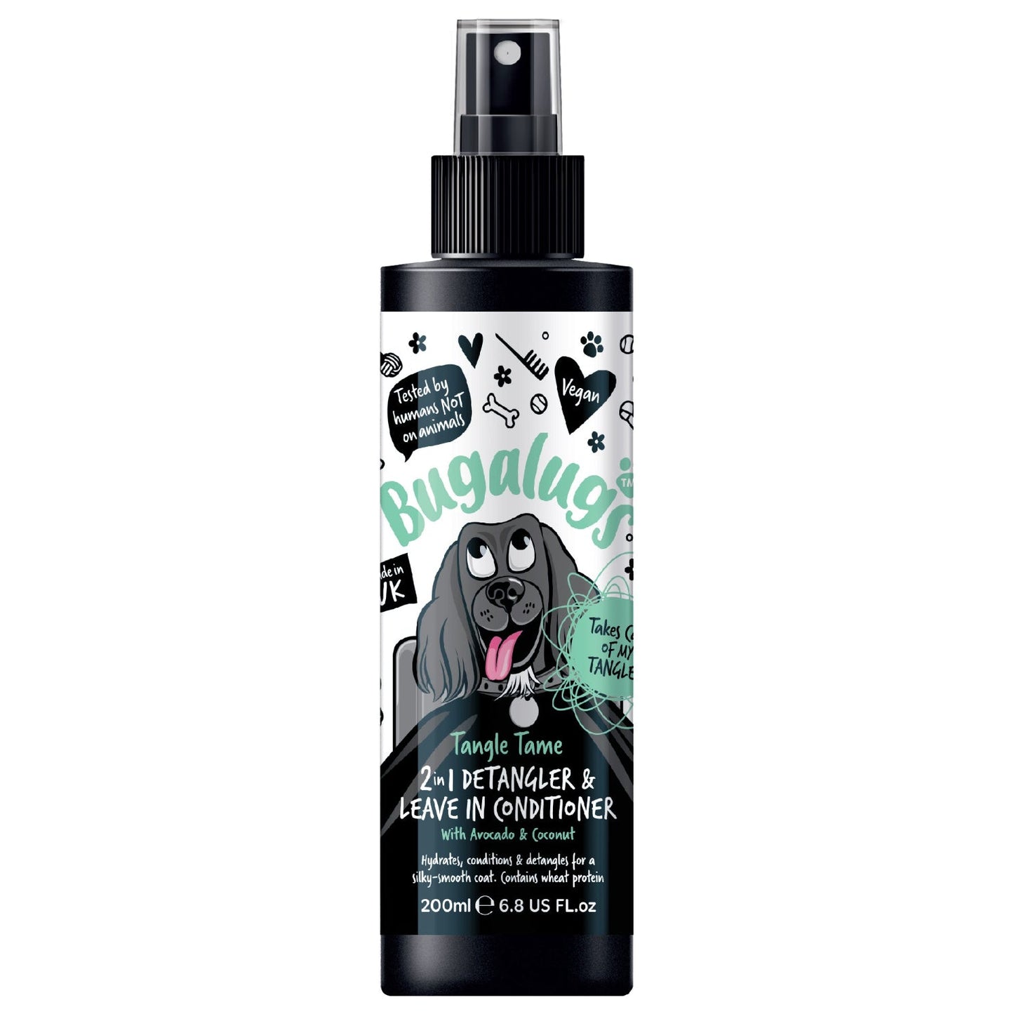 Bugalugs Tangle Tame Detangle & Conditioning Spray спрей за разресване с авокадо и кокос 200ml