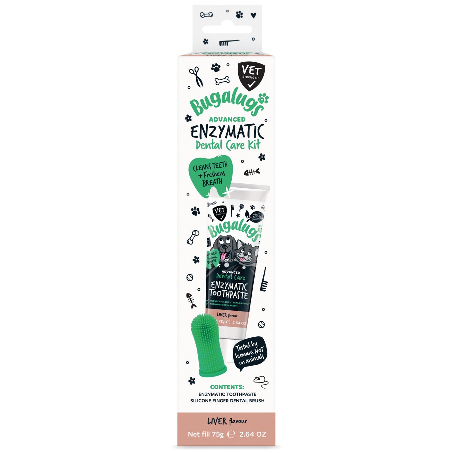 Bugalugs Enzyme Toothpaste ензимна паста за зъби 75г с четка за пръст
