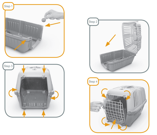 MPS Pratiko 1 Metal – пластмасова транспортна чанта за кучета и котки до 10 кг, 48 × 31,5 × 33 см