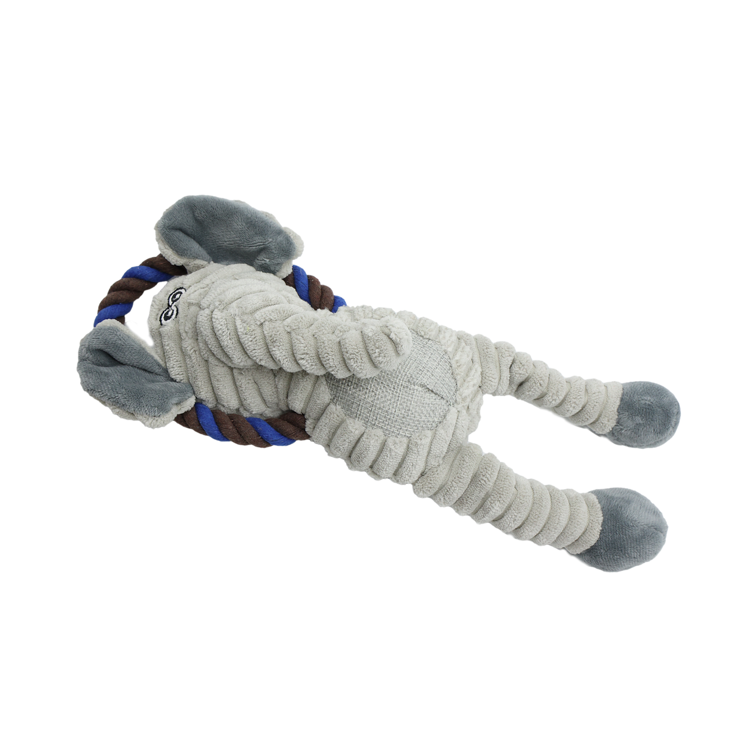 Uniq Pets Ropy Elephant – плюшена играчка за куче с въжен ринг и пищялка, 31 см
