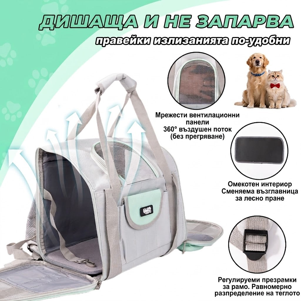 Uniq Pets FurPack PetPacker транспортна раница за кучета и котки до 7 кг, 35 x 23 x 28 см