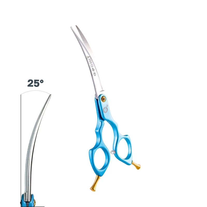 G-POINT Asian 6.0 inch 25° Curved Scissors професионална извита груминг ножица, 15 cm