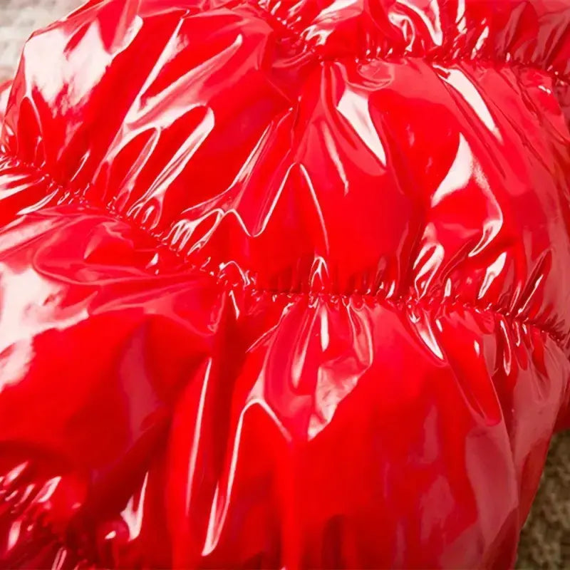 Glossy Red – лъскав червен зимен гащеризон за кучета