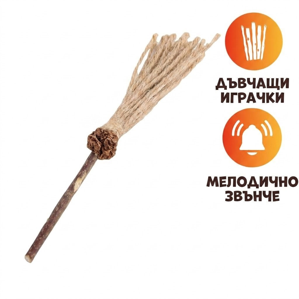 Uniq Pets Matatoys Matatabi Sticks with Broom – играчка за котка с мататаби и метличка, 18 см