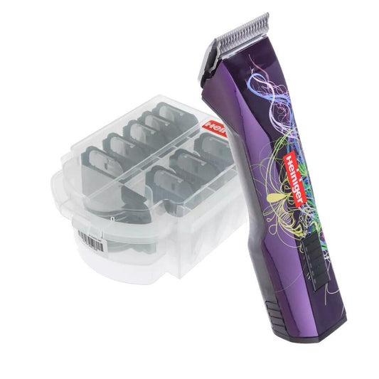 Heiniger Saphir Cordless Purple Style Clipper (With No.10 Blade) With Heiniger 9 Pc Comb Guide Set комплект с приставки