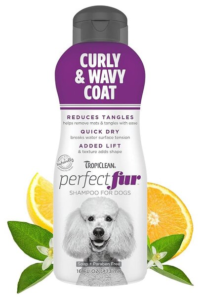 TropiClean PerfectFur Detangling Curly & Wavy Coat Dog Shampoo Шампоан за кучета с къдрава и вълнист