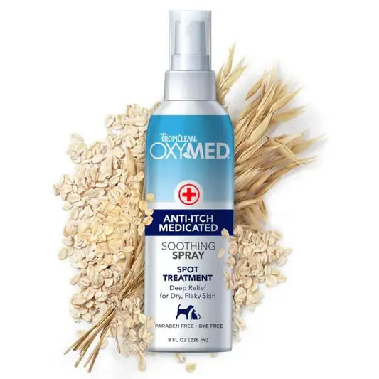 Tropiclean Oxy MedAnti Itch Medicated Soothing Spray спрей срещу сърбежи 236ml