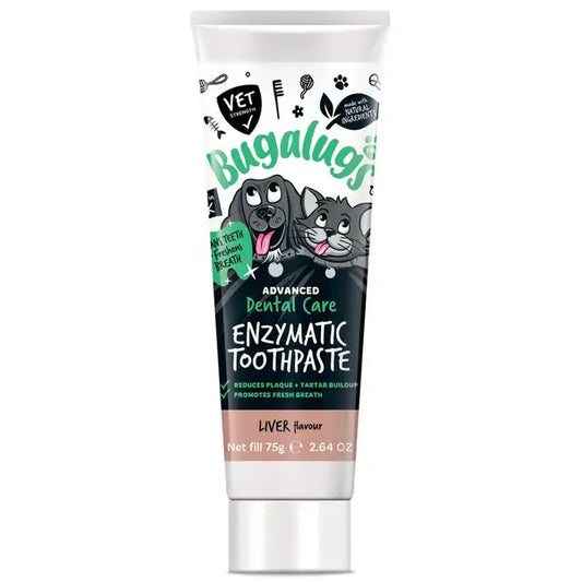 Bugalugs Advanced Dental Care Enzymatic Toothpaste Liver Flavour for Dogs & Cats Ензимна паста за ку