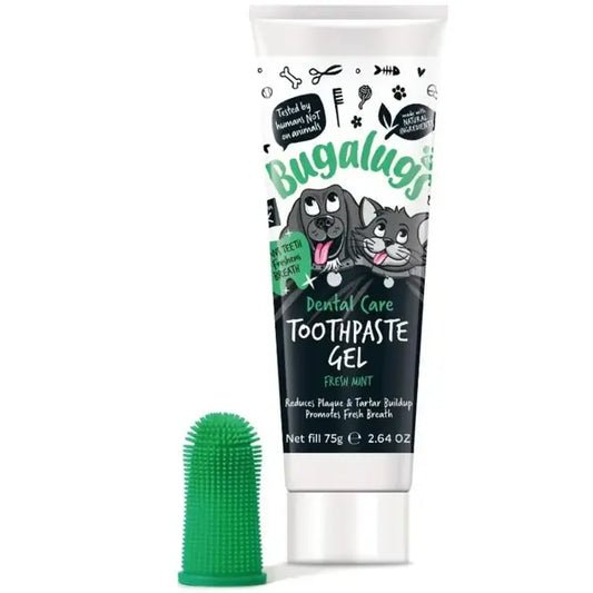 Bugalugs Dental Care Kit Toothpaste Gel with Finger Toothbrush for Dogs & Cats Сет за почистване на