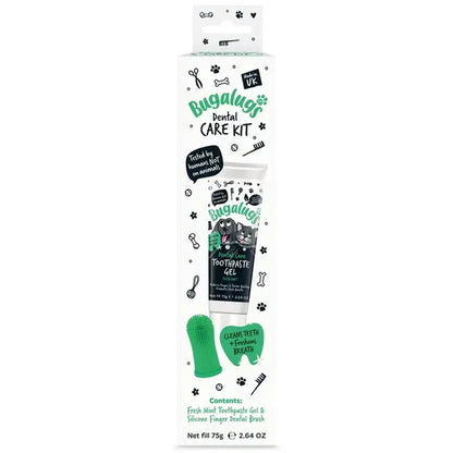Bugalugs Dental Care Kit Toothpaste Gel with Finger Toothbrush for Dogs & Cats Сет за почистване на зъби с напръстник за кучета и котки