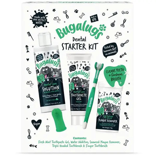 Bugalugs Dental Starter Kit for Dogs & Cats Стартов сет за дентална грижа за кучета и котки