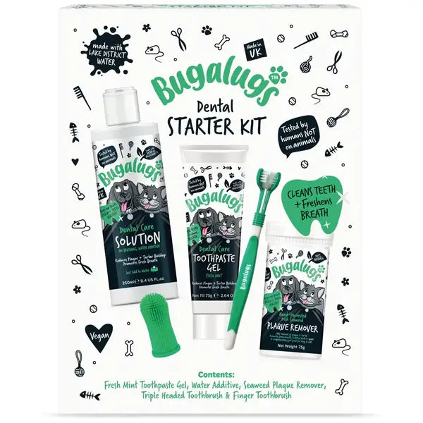 Bugalugs Dental Starter Kit for Dogs & Cats Стартов сет за дентална грижа за кучета и котки