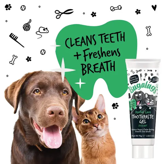 Bugalugs Dental Care Toothpaste Gel with Fresh Mint for Dogs & Cats Гел за почистване на зъби за куч