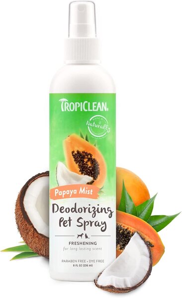 TropiClean Deodorizing Perfume & Odor Eliminating Papaya Scent Dog & Cat Spray - дезодориращ спрей з