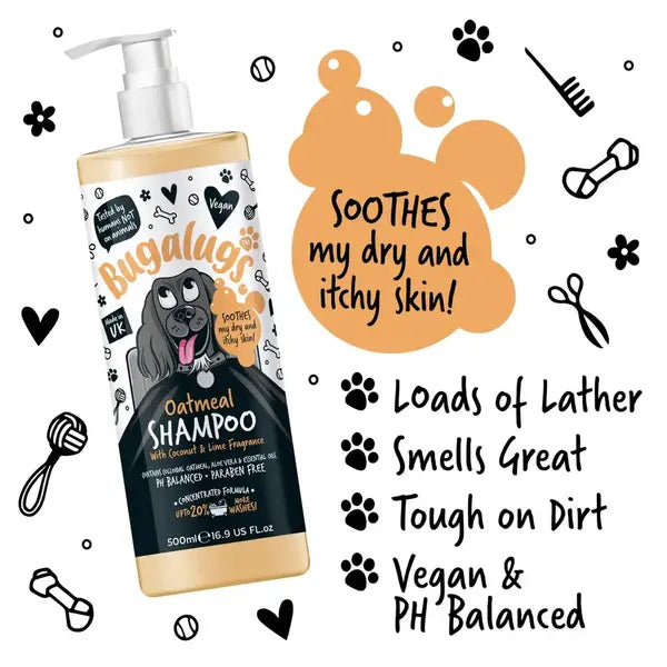 BugaLugs Oatmeal Dog Shampoo – Шампоан с овес за кучета (кокос & лайм)