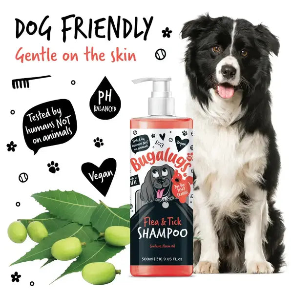 BugaLugs Flea & Tick Dog Shampoo – Шампоан против бълхи и кърлежи за кучета с нийм