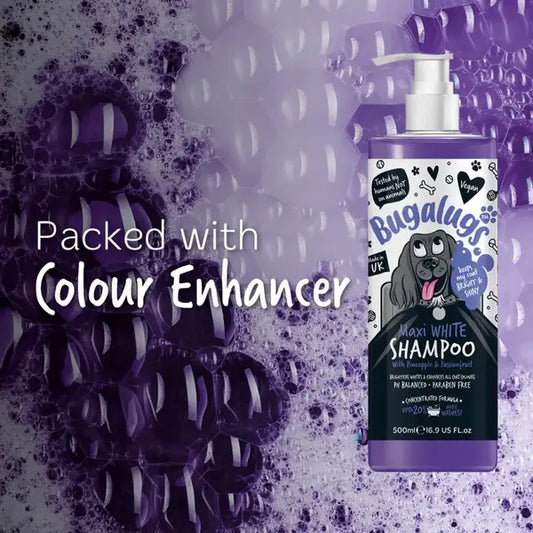 BugaLugs Maxi White Whitening Dog Shampoo – Шампоан за кучета избелващ