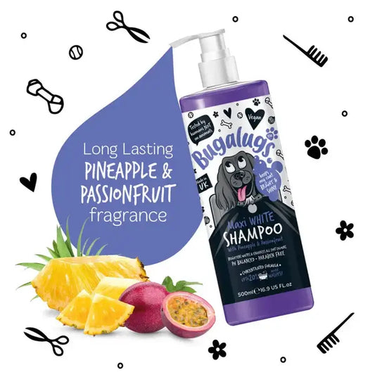 BugaLugs Maxi White Whitening Dog Shampoo – Шампоан за кучета избелващ