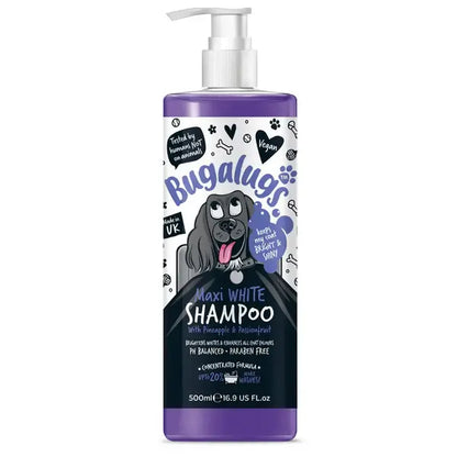 BugaLugs Maxi White Whitening Dog Shampoo – Шампоан за кучета избелващ