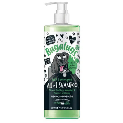 BugaLugs All-in-1 Шампоан за кучета всичко в 1 с Дива Лимонена Трева 500ml