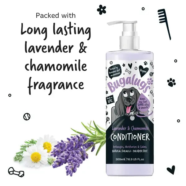 BugaLugs Lavender & Chamomile Dog Conditioner Успокояващ Балсам за кучета с Лавандула и Лайка 500ml