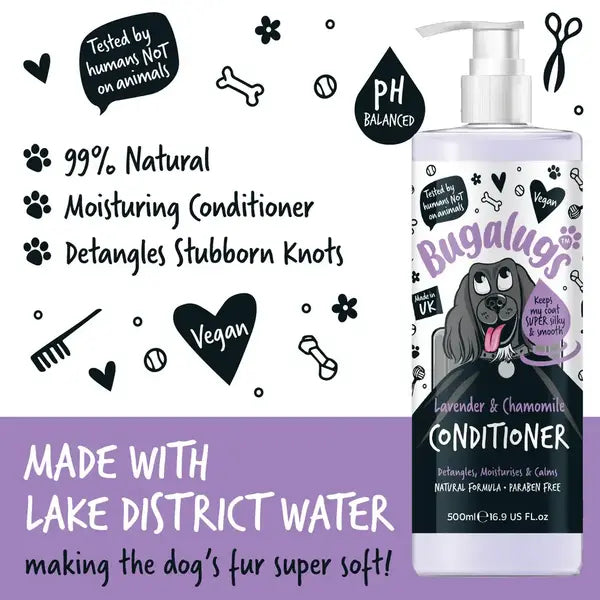 BugaLugs Lavender & Chamomile Dog Conditioner Успокояващ Балсам за кучета с Лавандула и Лайка 500ml