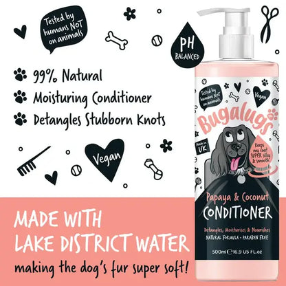 BugaLugs Luxury Papaya & Coconut Dog Conditioner Хидратиращ Балсам за кучета с Папая и Кокос 500ml