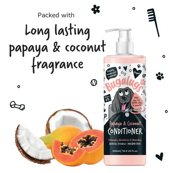 BugaLugs Luxury Papaya & Coconut Dog Conditioner Хидратиращ Балсам за кучета с Папая и Кокос 500ml