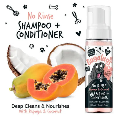 BugaLugs No Rinse Papaya & Coconut Dog Shampoo & Conditioner Сух Шампоан и Балсам 2в1 200ml