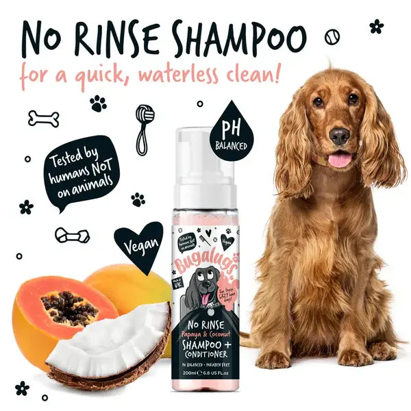 BugaLugs No Rinse Papaya & Coconut Dog Shampoo & Conditioner Сух Шампоан и Балсам 2в1 200ml