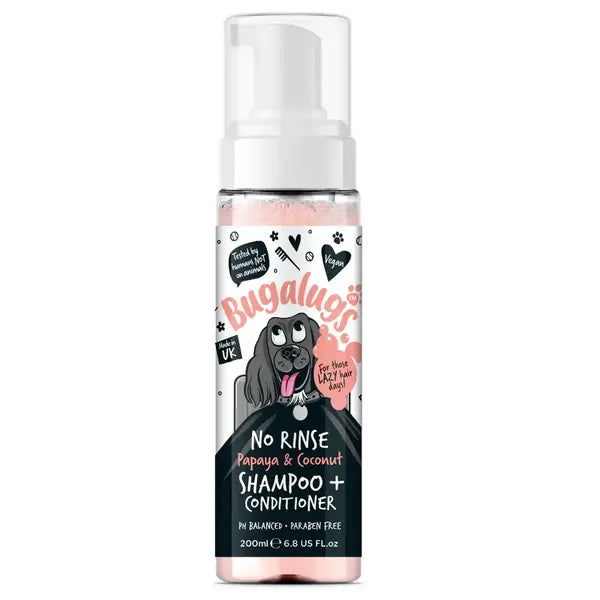 BugaLugs No Rinse Papaya & Coconut Dog Shampoo & Conditioner Сух Шампоан и Балсам 2в1 200ml