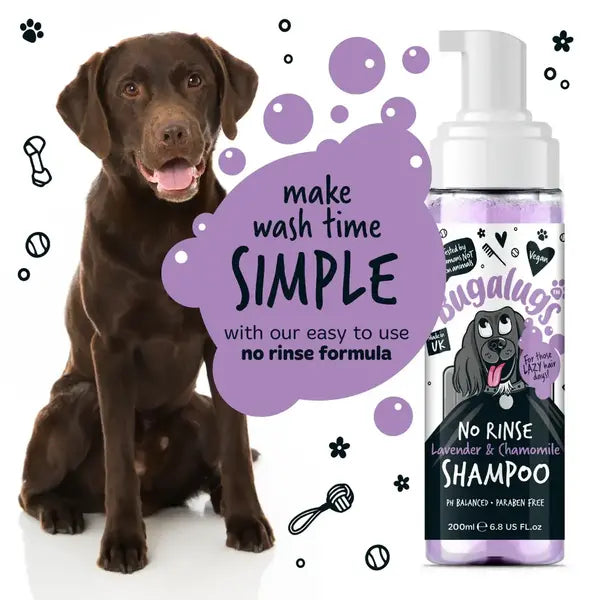 BugaLugs No Rinse Lavender & Chamomile Dog Shampoo Успокояващ Сух Шампоан с Лавандула и Лайка 200ml