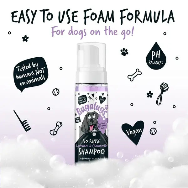 BugaLugs No Rinse Lavender & Chamomile Dog Shampoo Успокояващ Сух Шампоан с Лавандула и Лайка 200ml