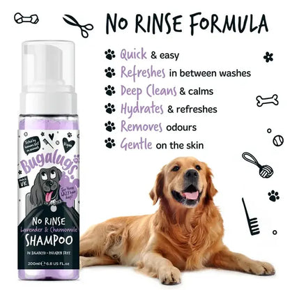 BugaLugs No Rinse Lavender & Chamomile Dog Shampoo Успокояващ Сух Шампоан с Лавандула и Лайка 200ml