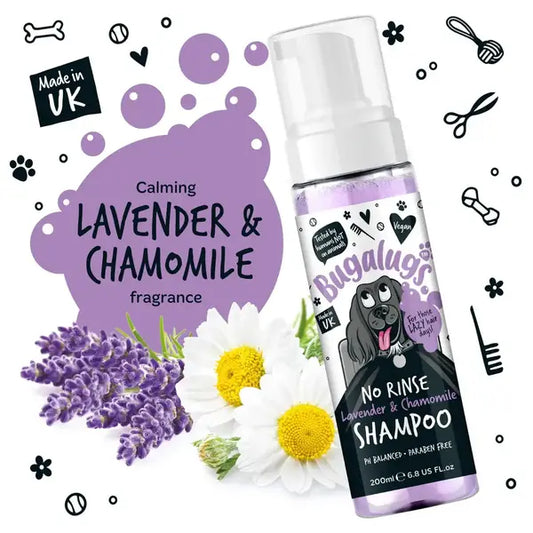 BugaLugs No Rinse Lavender & Chamomile Dog Shampoo Успокояващ Сух Шампоан с Лавандула и Лайка 200ml