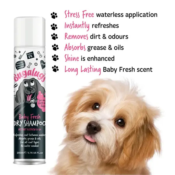 BugaLugs Baby Fresh Dry Shampoo for Dogs Сух Шампоан - Пудра без Изплакване 200ml